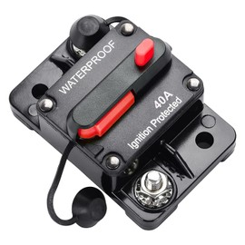 Gebildet 40Amp Circuit Breaker with Manual Reset Waterproof Inline Fuse Inverter for Marine Trolling Motors Boat ATV Manual Power 12V-42VDC (40A)