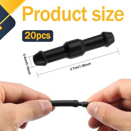 HEVLE 20PCS Windshield Washer Hose Connectors, Tube Pipe Fitting Adapter, 2-Way I Type Windshield Hose Connector Kit, Universal Windshield Washer Hose Replacement Fitting for Car Washer Nozzles
