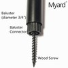 Myard 3/4" Anti-UV Black Baluster Connectors 50pcs for 25 Round