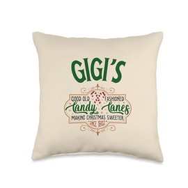 Grandma's Christmas Bakery Gigi's Good Old Fashioned Christmas Candy Canes Sweet Throw Pillow, 16x16, Multicolor