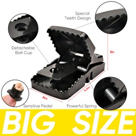 Rat Trap 6-Pack, Large Mouse Traps for Indoor and Outdoor Use, Reusable Mouse Trap, Fast, Hygienic, Unplugged, Used to Catch Mice, Squirrels, Rodents, for Home, Yard and Barns