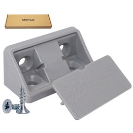 SKIR'CO (20 Pack) Grey Shelf Brackets 44x20x20mm 90 Degree Furniture Corner Brace, Plastic Right Angle Joint, Screws Included (20, Grey)