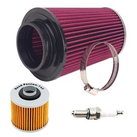 Road Passion 1S3-14451-00-00 Motorcycle Air Filter + Oil Filter Compatible with Yamaha YFM700R Raptor 700R 2006-2022 YFM700 R Raptor 700 Special Edition 2007-2018 with Spark Plug
