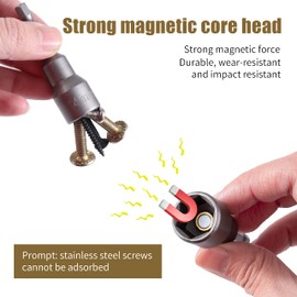 Magnets Hexagonal Socket, Socket Spanner Inserts 1/4 Inch, 6-15 mm Magnetic Socket Spanner, Nut Adapter Extension for Cordless Screwdrivers and Screwdrivers, Pack of 10