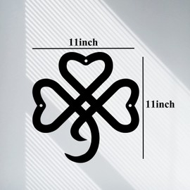 RESACO Shamrock Decorations St Patricks Day Decorations Shamrock Wreath Irish Celtic Gift for St Patty's Day Lucky Shamrock Ornament for Front Door Bathroom Laundry Room Home Office (Black)