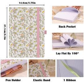 TIEFOSSI Dotted Journal Notebook for Women, A5 Dotted Grid Notebook for Writing, 190 Pages Thick Paper, Travel Daily Journal, for Work Home School, Note Taking, Business, 8.4 X 5.8 In