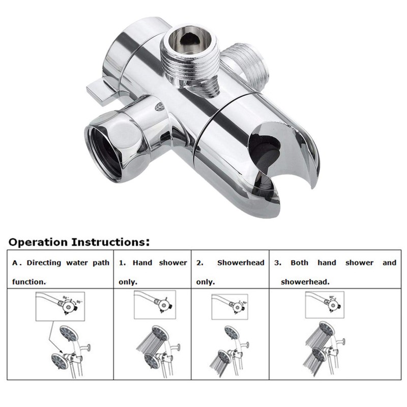 3-Way Shower Diverter Valve, 3-Way Shower Diverter Valve Mount G1/2
