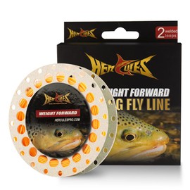 HERCULES Fly Fishing Line Floating Weight Forward Fly Line with Double Welded Loop, Orange, WF4F 90FT