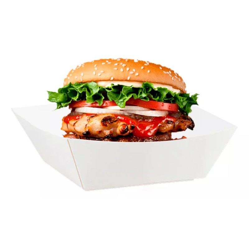 Empaques Brooks 100pz Charola Blanca Cartoncillo Para Alimentos Armable