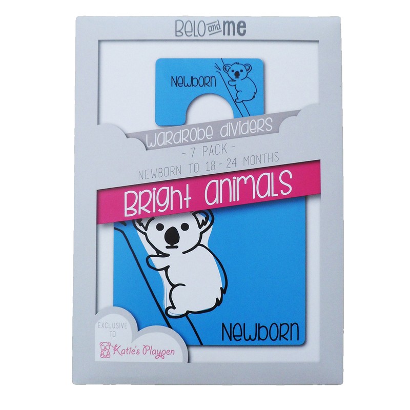 Katies Playpen Baby Clothes Wardrobe Dividers Organisers - Bright Animals