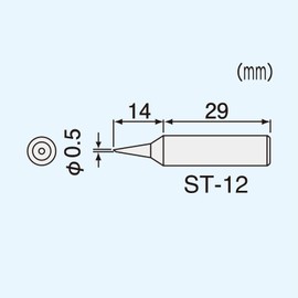 Soldering Iron Tip for Engineers SK-30 Series ST-12 Tip Size: 0.02 x 0.6 inches (0.5 x 14 mm)