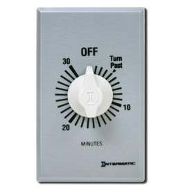 Intermatic FF330M 30-Minute Spring Loaded Wall Timer, Brushed Metal Finish