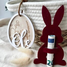 BSITSSS 10 PCS Easter Bunny Money Holder Gift, Rabbit Money Clip 5 Colors, Easter Cash Holder Gifts for Kids Teens Basket Filler Party Favor