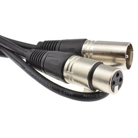 kenable XLR 3 pin Microphone Lead Male to Female Audio Cable Black 2m [2 metres]