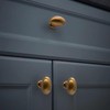 Gutapo 4 Pack Oval Solid Antique Brass Cabinet Knobs, 1-3/8