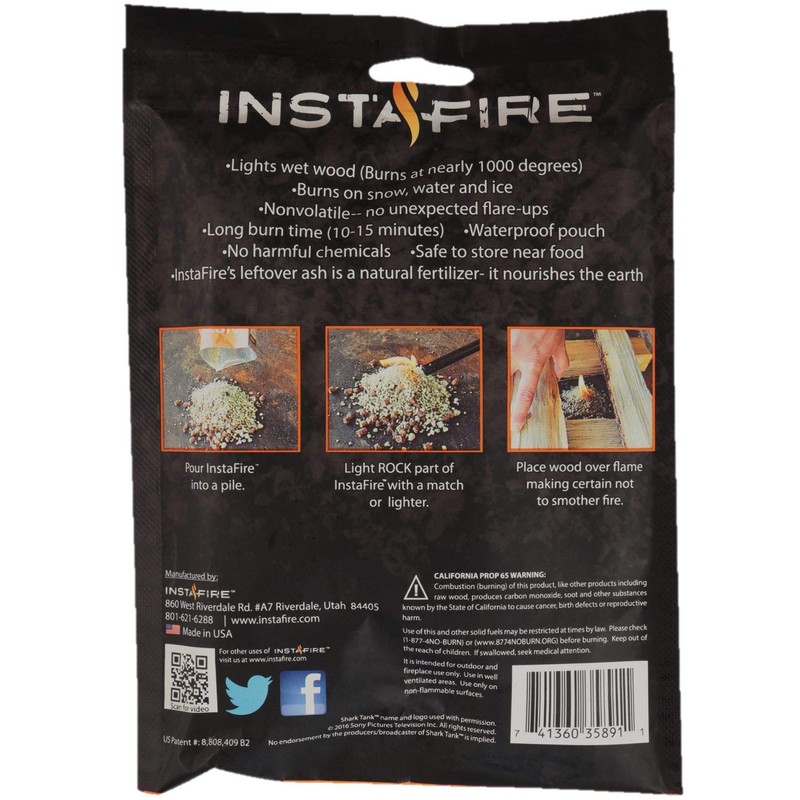 Insta-Fire Apple Blend Granulated Fire Starter, All Natural, Eco-Friendly, Lights