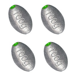 Egg Sinkers Bullet Fishing Weights Oval Shaped Sinkers with Plastic Core Slip Sinkers for Catfish Fishing Casting Saltwater and Freshwater 1/5oz to 3.5oz