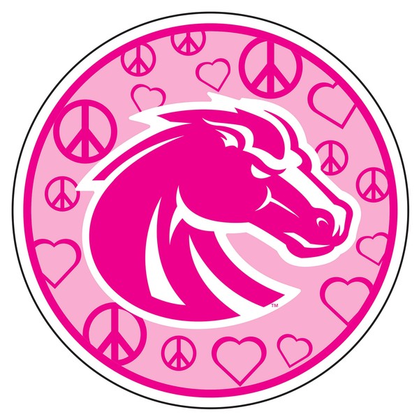 Craftique Boise State Broncos Magnet (Pink Peace Love Broncos MAG (5"), 5 in)