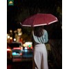 Chakipee Umbrella Windproof Strong Compact Travel Red Pocket Automatic Reflective