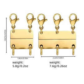 Necklace Separator for Layering, Professional Necklace Layering Lobster Clasp, Diy Necklace Connectors for Gifts, Adjustable Clasp, DIY with Charms, Metal Chain Charms:_Multicolor_2-Hole Golden Lobster Buckle