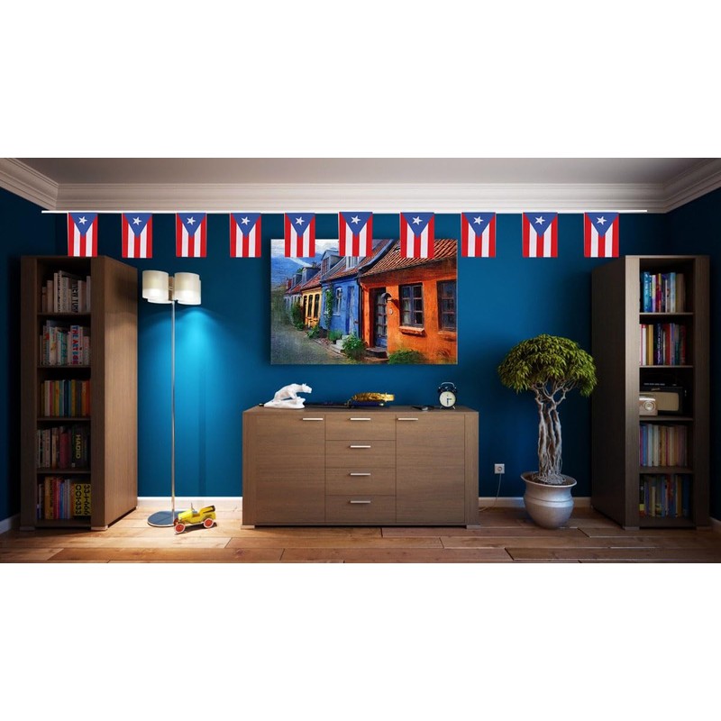 FFILL Puerto ricans Banner Flag String,Puerto Rico Mini Flag Small