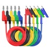 Cleqee Pack of 5 Test Leads 4 mm Stackable Banana