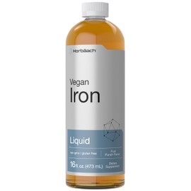 Horbäach Iron Supplement Liquid | 16 Fl Oz | Vegan & Vegetarian Formula | Non-GMO and Gluten Free