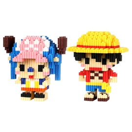Onepiece Micro Building Blocks, Luffy Anime Model Micro Blocks 3D Puzzle Micro Brick Figures Toys Mini Bricks 3D Model Block Micro Building Blocks Puzzle Children DIY Blocks Birthday Gift for Kids