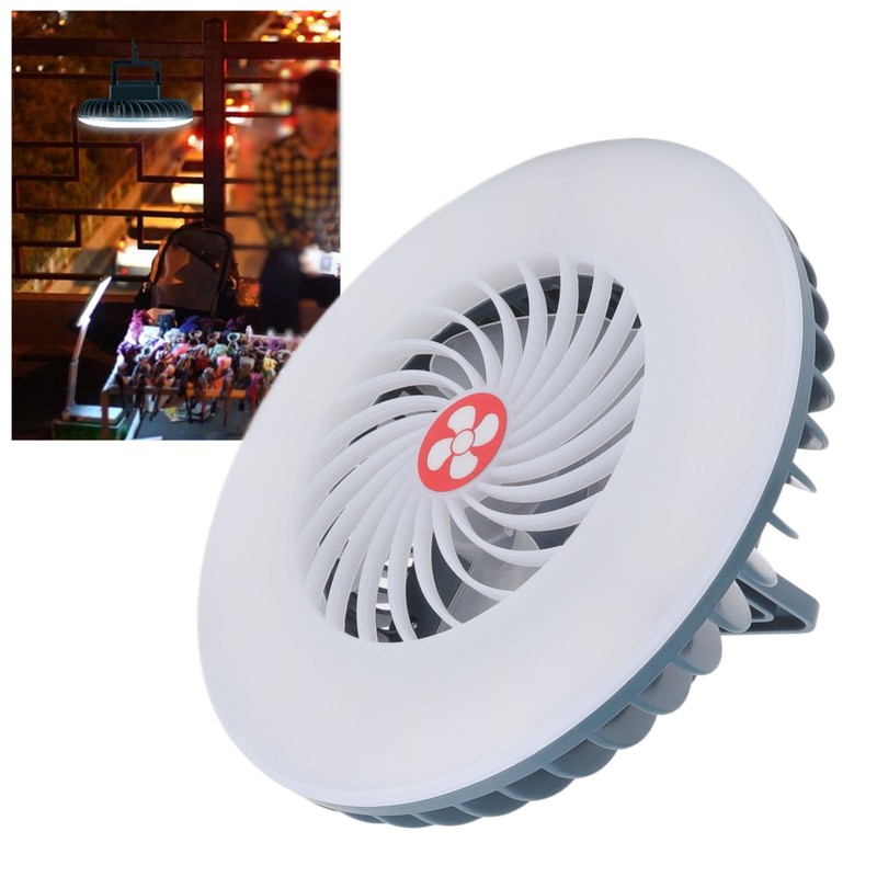 Portable Camping Fan Light LED with Magnet Hook USB Charging