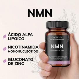 Quotidien | Nmn (nicotinamida Mononucleótido) 300mg + Acido Alfa Lipoico + Glicinato De Magnesio (magnesium Glycinate) + Gluconato De Zinc + Calcio - Vitaminas hombres / Mujeres | 60 Cápsulas Veganas