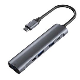 TEHAUX Type C USB Hub Adapter with USB Ports and Dual Type C Expansion Docking Station for Laptop for Easy Device Connection and Data Transfer
