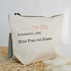 Geschenk für Lehrerin | Kosmetiktasche aus Canvas-Baumwolle | Eine Frau