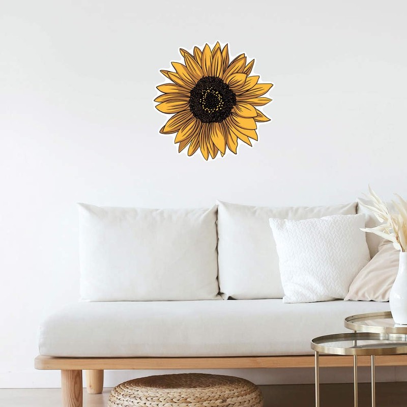 Extra Large 460mm 'Yellow Sunflower' Permanent Sticker Decal for Cars/Windows/Bins/Walls