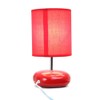 Simple Designs Ceramic Small Stone Table Lamp in Red with