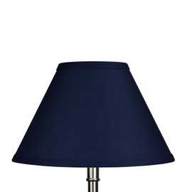 FenchelShades.com Lampshade 5" Top Diameter x 12" Bottom Diameter 8" Slant Height with Chimney Attachment USA Made (Linen Navy Blue)