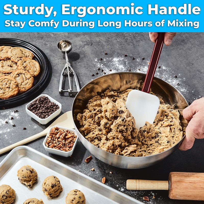 Restaurant Grade, Heavy Duty 14 In. Silicone Spatulas 2 Pack.
