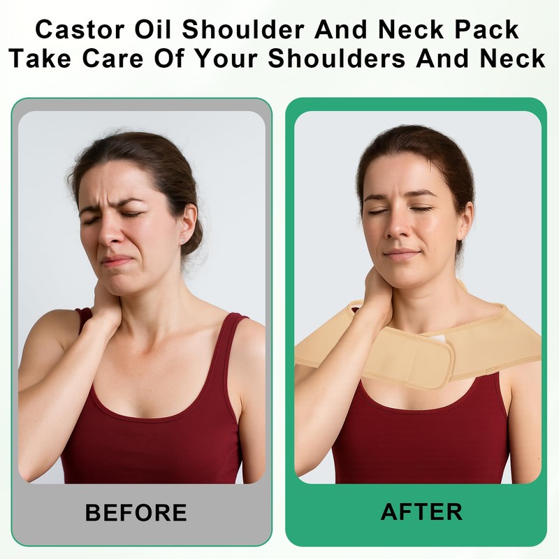 Castor Oil Pack Shoulder and Neck, Reusable Castor Oil Compress