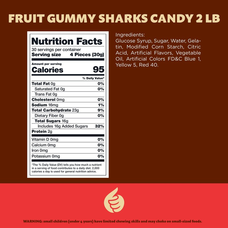 Gummy Sharks Candy Mix | 2 Pound Bag | Assorted