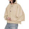 Cicy Bell Womens Oversized Cropped Trench Coats Batwing Sleeve Trendy