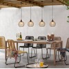 TWINKVILLA Hanging Pendant Lights, Battery Operated Outdoor Chandelier with Warm