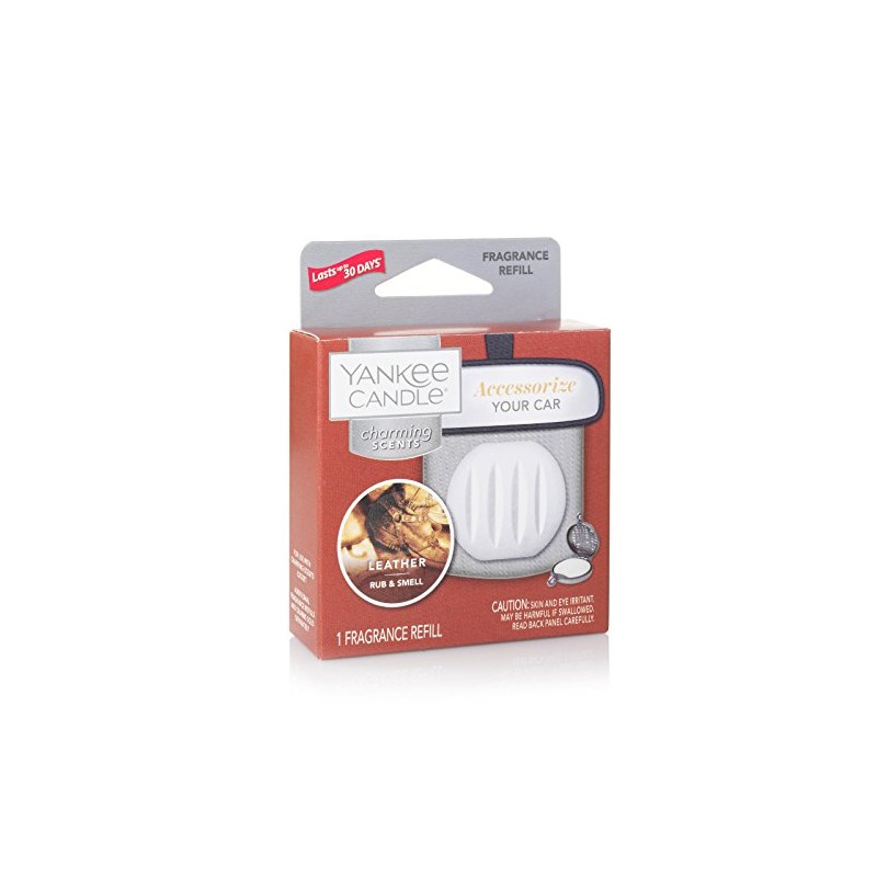 Yankee Candle Charming Scents Car Air Freshener Refill, Leather