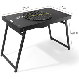 Portable Folding Charcoal Grill, 25.6 x 14.6 inches, Carbon Steel BBQ Smoker, Tabletop Grill for Camping