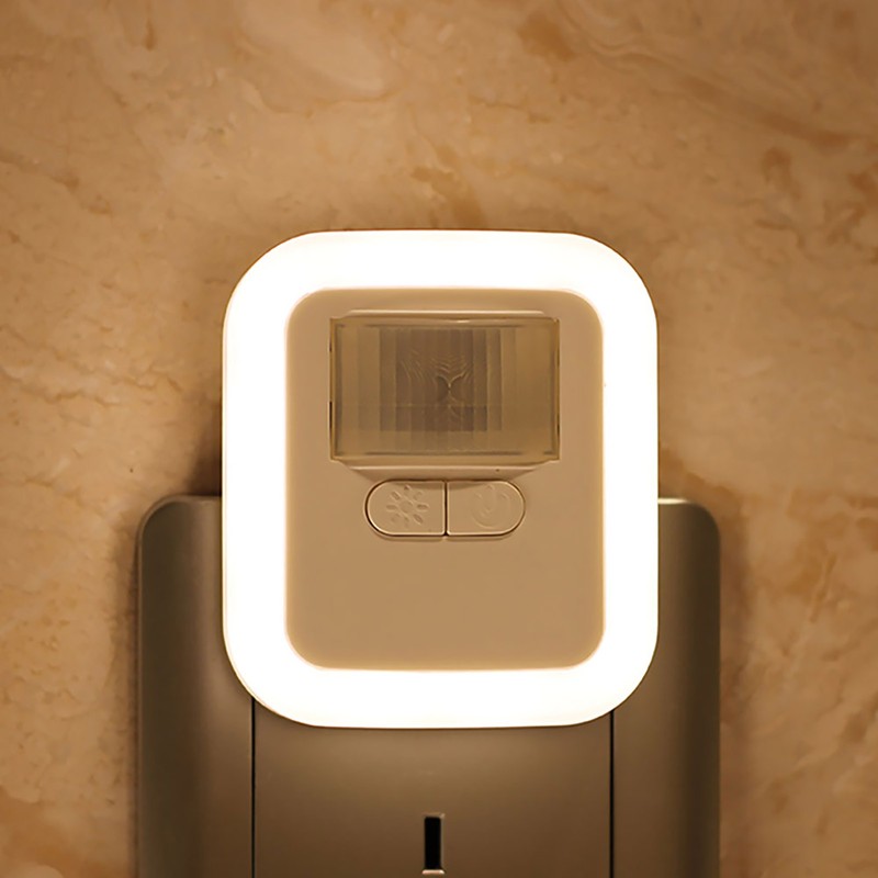 LED Plug-in Motion Sensor Light Wall Night Lamp with Brightness