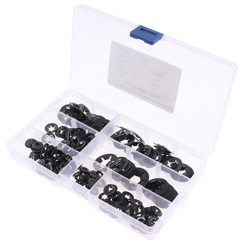 Fudeshe 260pcs 7 size Internal Tooth Star Lock Washers,Push Nuts