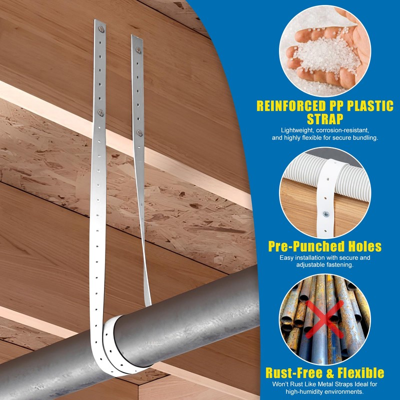 Plastic Hanger Strap 3/4 Inch x 30 FT Reinforced Flexible