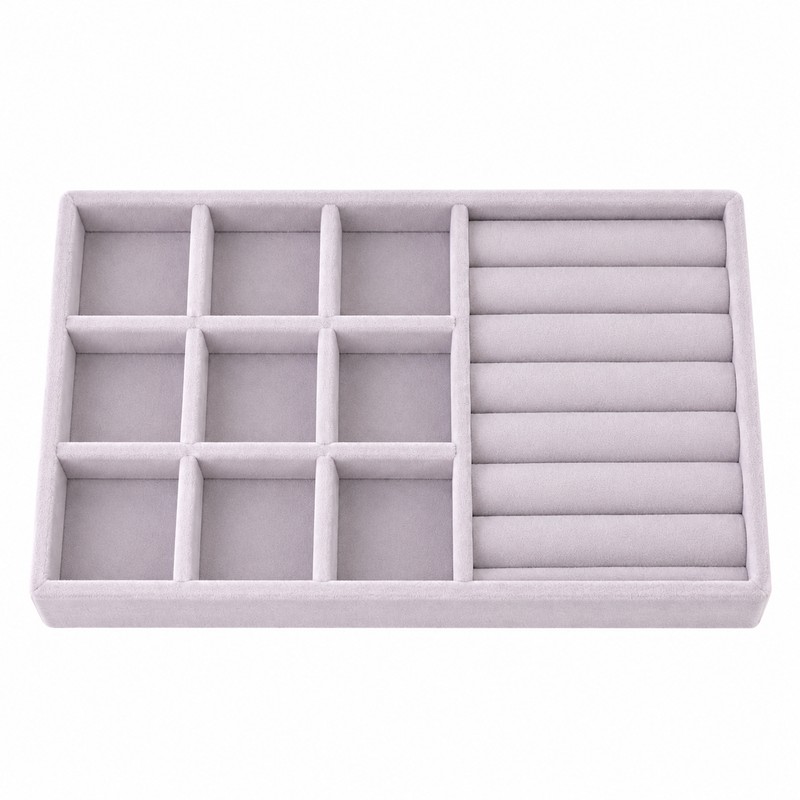 Velvet Jewelry Organizer Tray for Jewelry Storage – 6 Grid,