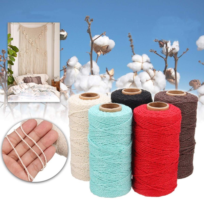 Binwat Macrame Cord Natural Macrame Cotton Cord Craft Cord Spool