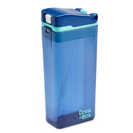 Precidio Design Drink in the Box Eco-Friendly Reusable Drink and Juice Box Container, 12 ounce (Blue)