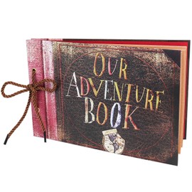 Remowith Our Adventure Book Scrapbook Photo Album Hardboard Cover Embossed Text DIY Scrap Book Album, Gifts for Couples Weddings Travelling Birthday Christmas Day