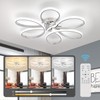 HLILCEH 26inch Modern LED Ceiling Light, 6 Rings Flower Flush